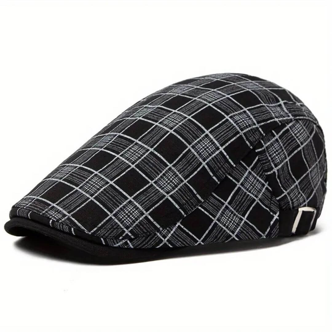 Linne-Bomulls Rutiga Flat Cap | WELLINGTON