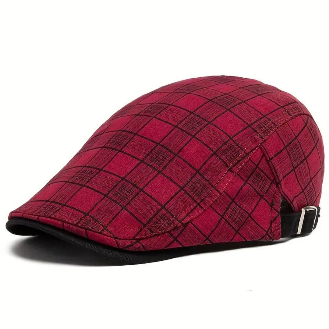 Linne-Bomulls Rutiga Flat Cap | WELLINGTON