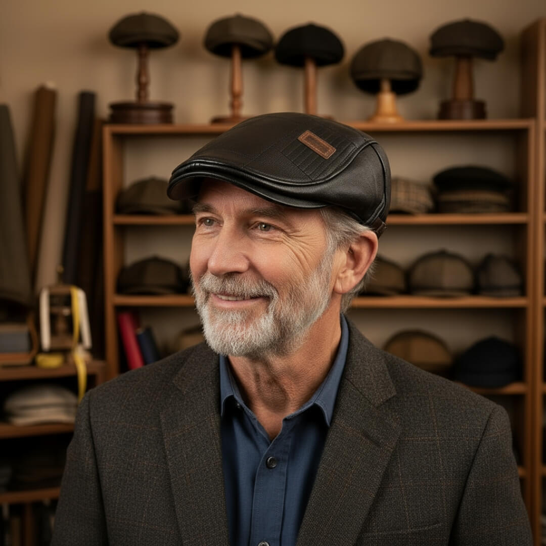 läder rutnätskeps | KÖPENHAMN