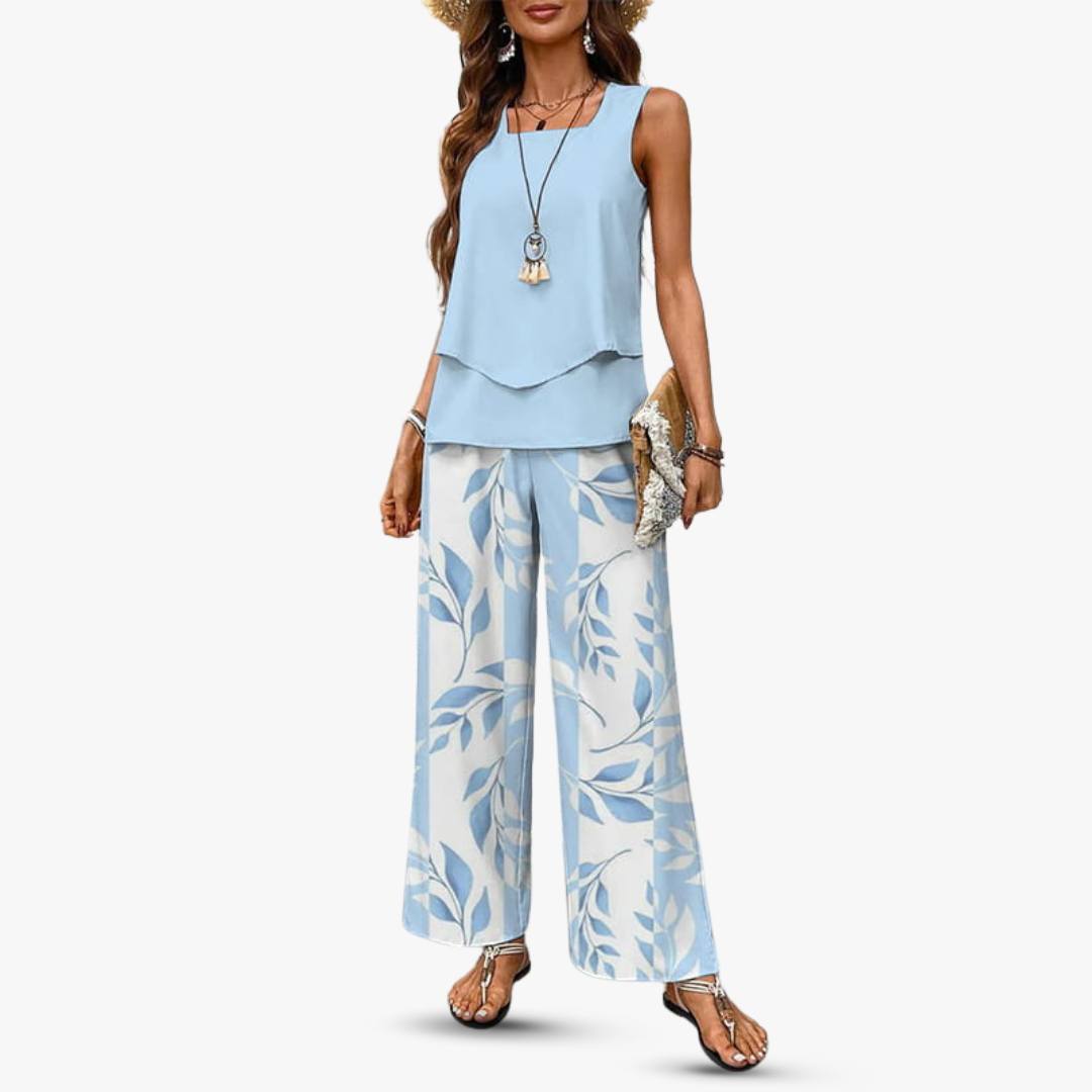 Amara™ - Premium Tvådelad Set med Ärmös Topp och Byxor