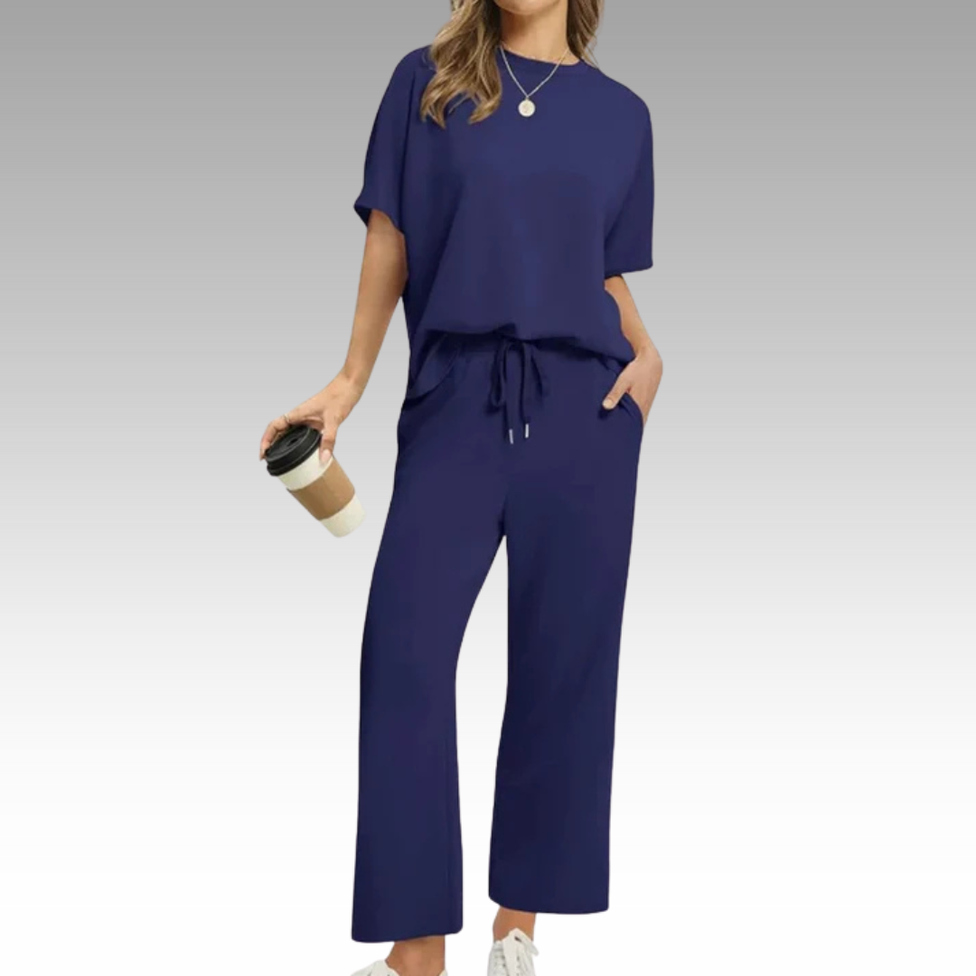 Bella™ - Avslappnad Topp- och Byxset för Kvinnor