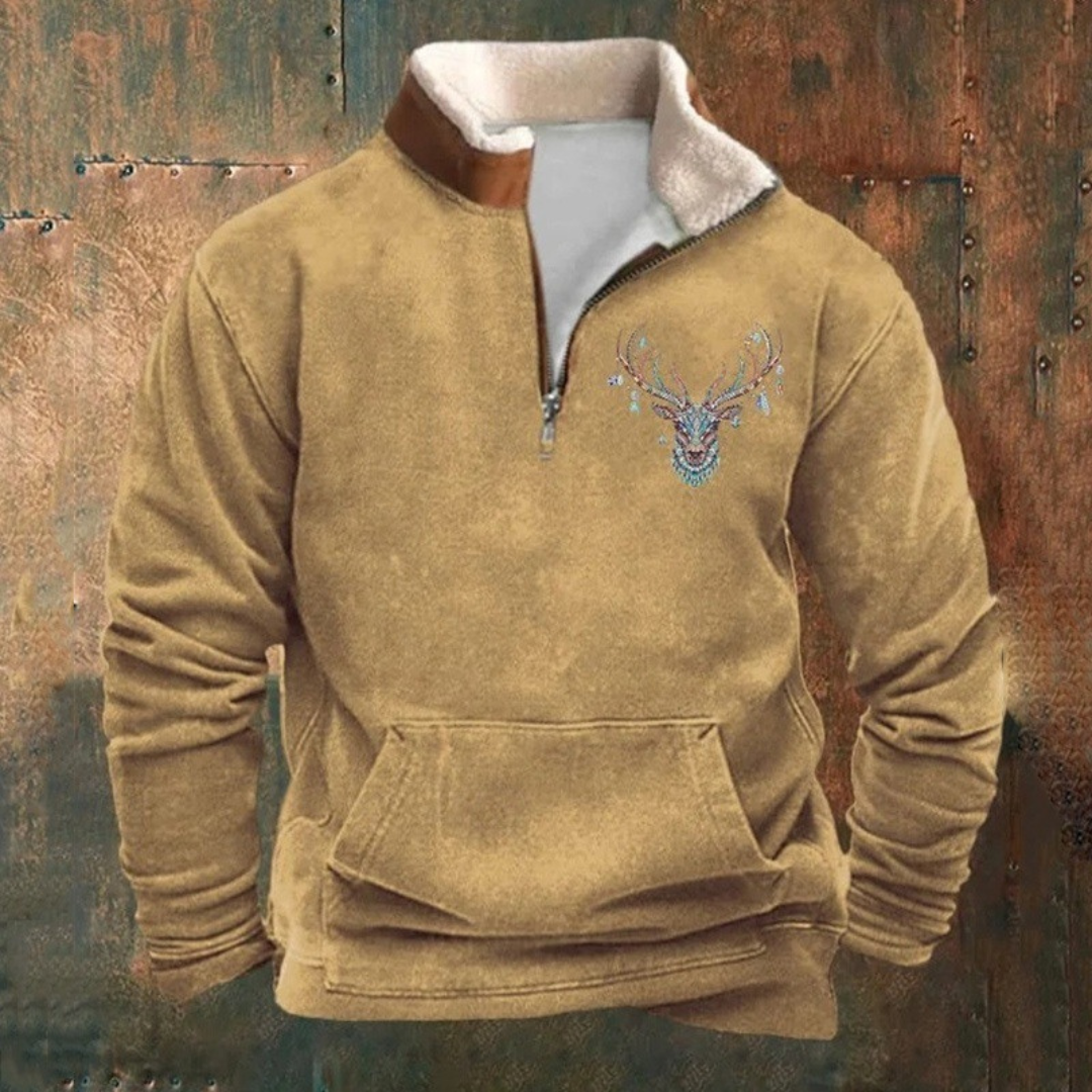 Pierre | Fleecetröja med halvlång halszip