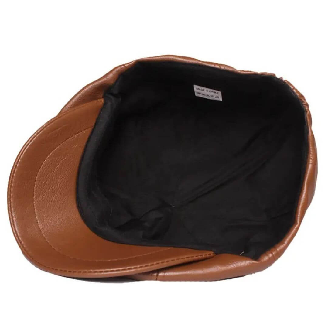 Läder platt keps | MONACO