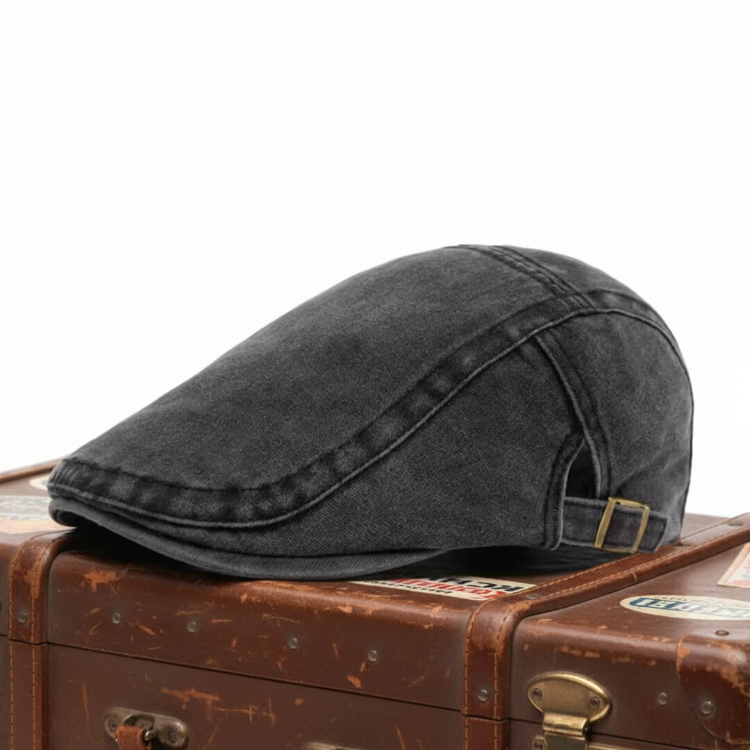 Tvättad denim flat cap | DALLAS