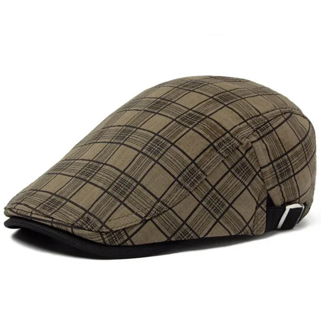 Linne-Bomulls Rutiga Flat Cap | WELLINGTON
