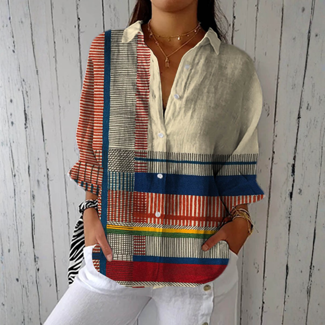 Viviane | Blus med konstnärlig mönster