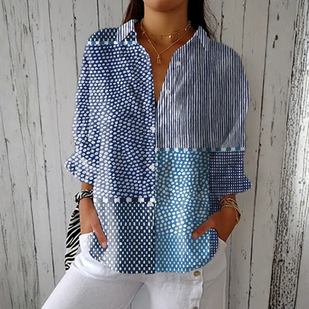 Denise | Blus med patchwork Ocean