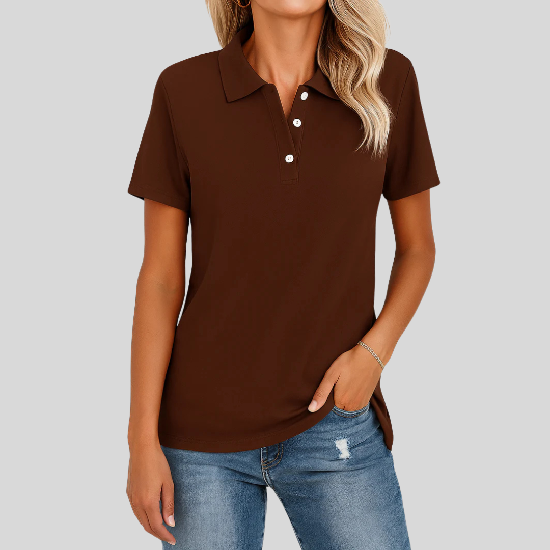 Émilie™ – Andningsbar Pikétröja med Elegant Look | 1 + 1 GRATIS