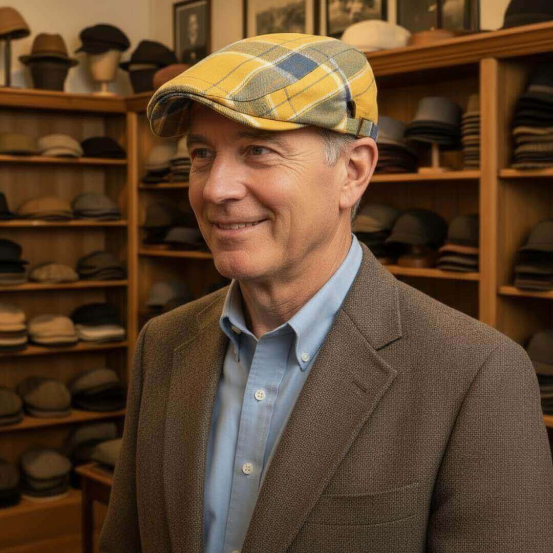 Rutig bomull flat cap | JACKSONVILLE