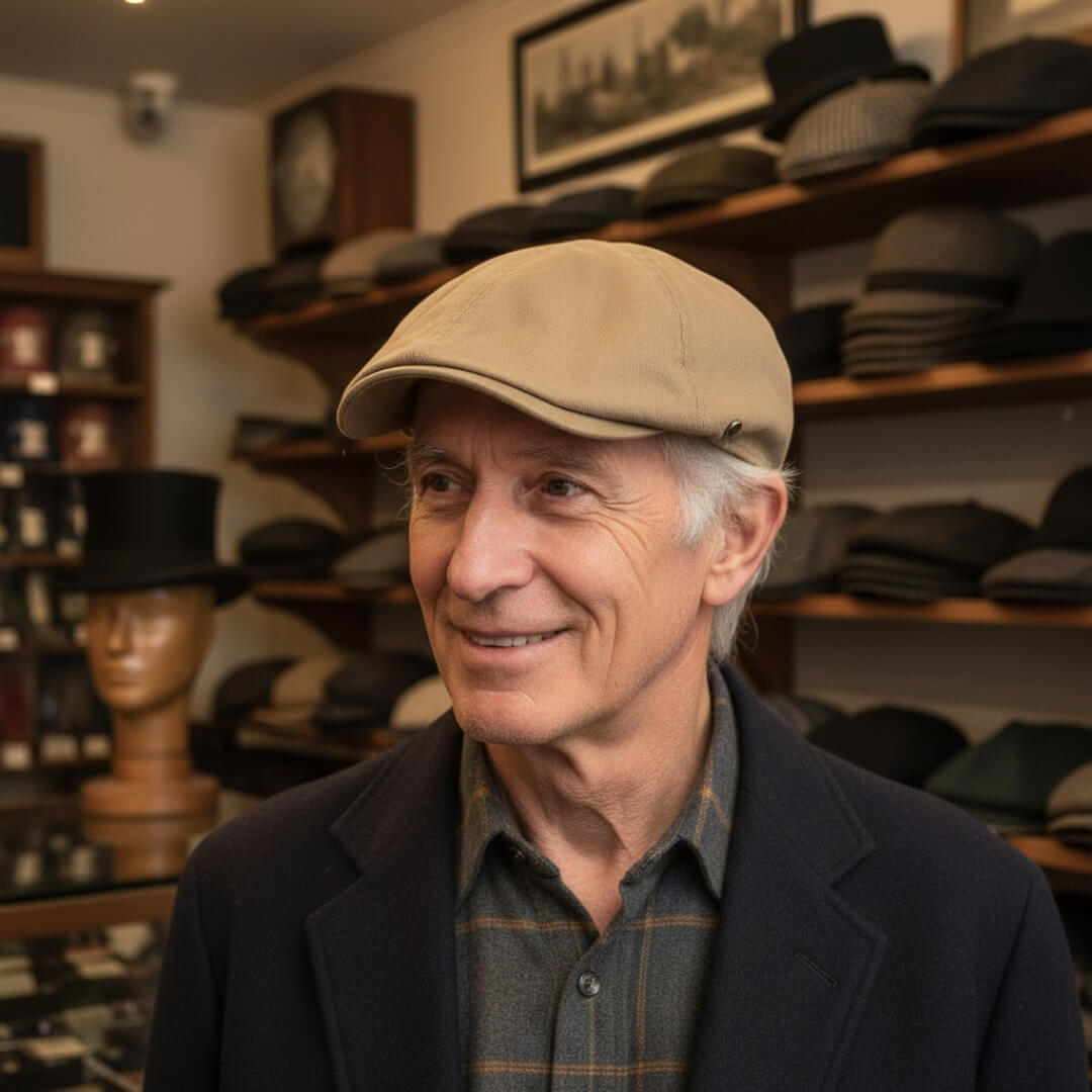 Borstad bomull flat cap | ATLANTA