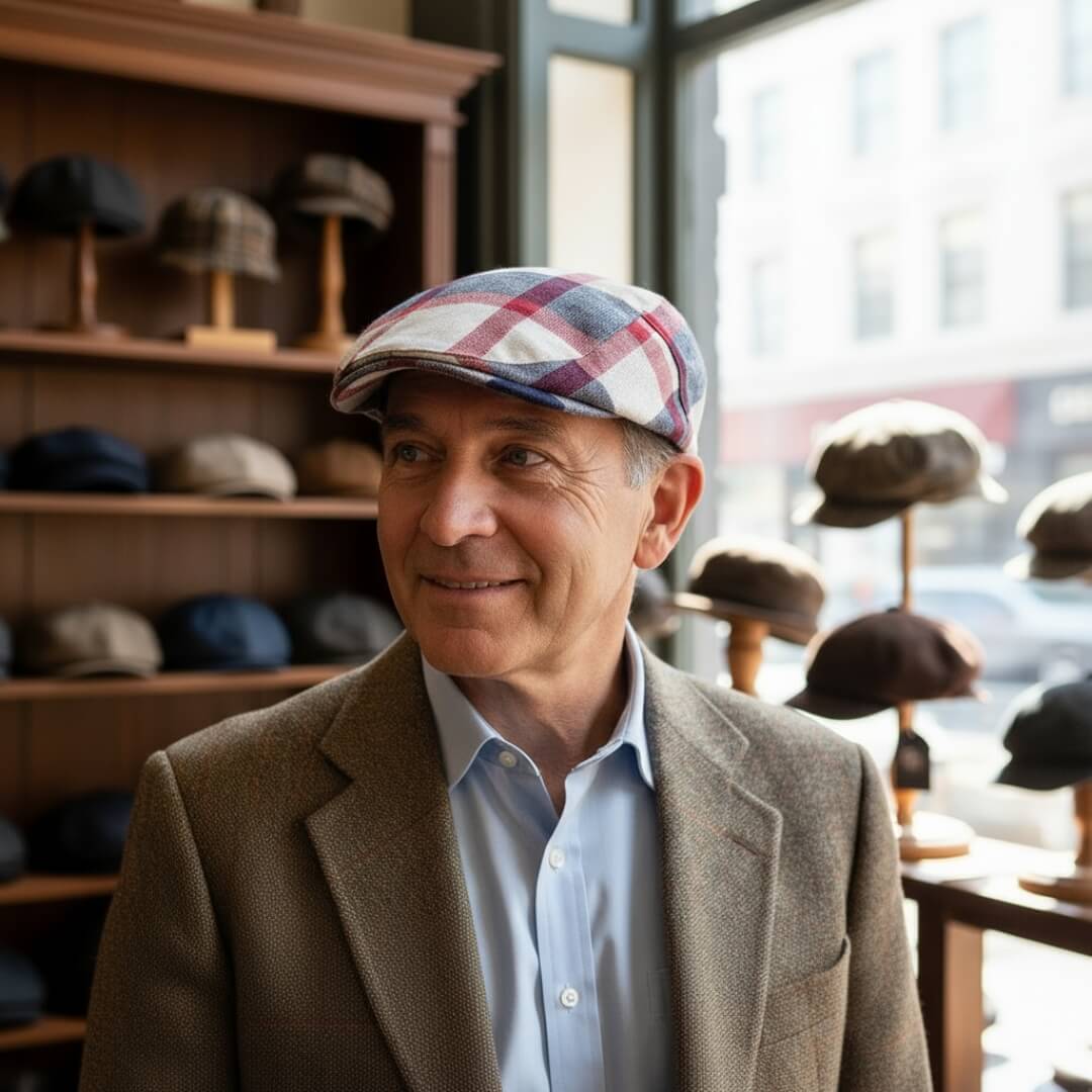 Bomullsklädd Patchwork Flat Cap | KANSAS