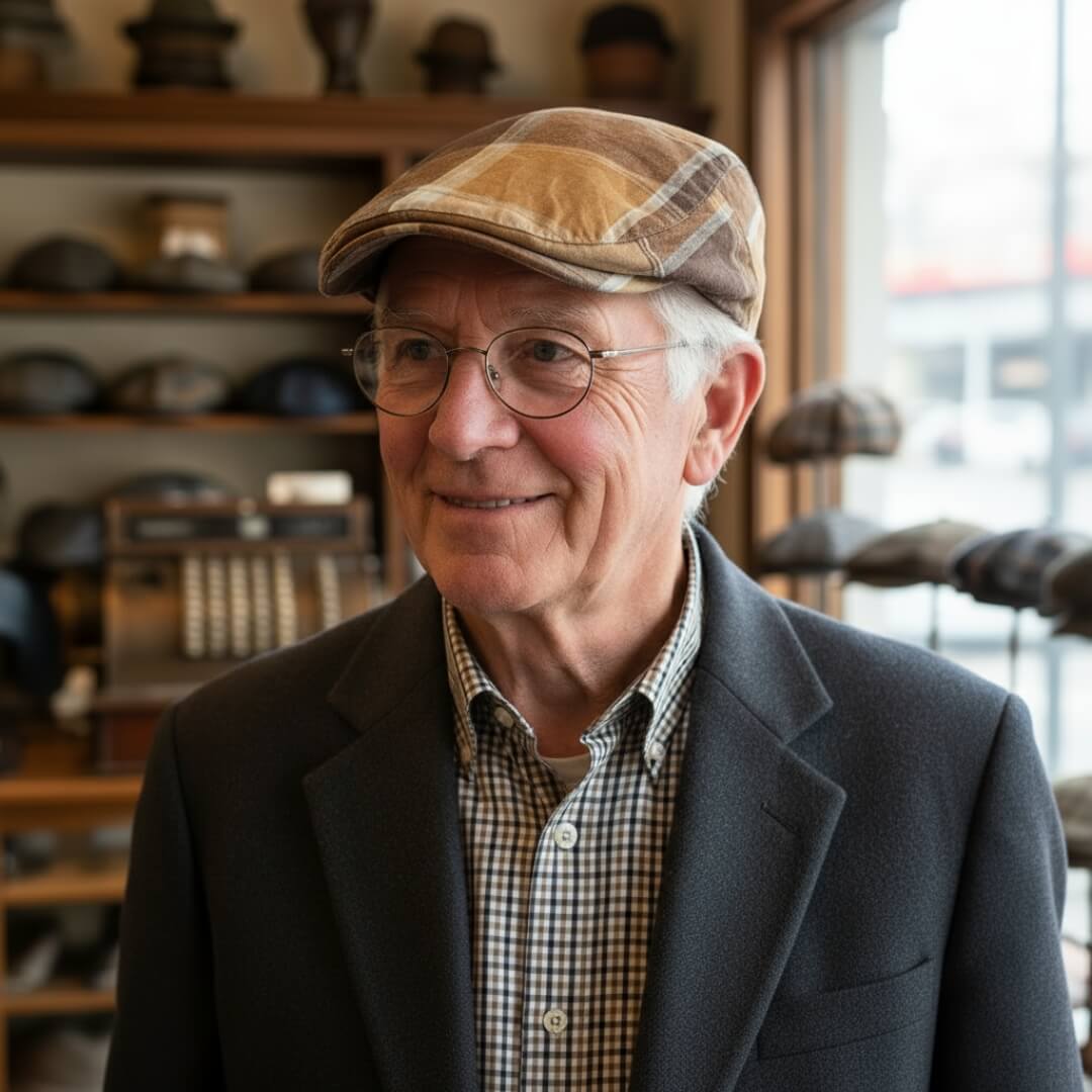 Tweed Bomull Flat Cap | SCRANTON