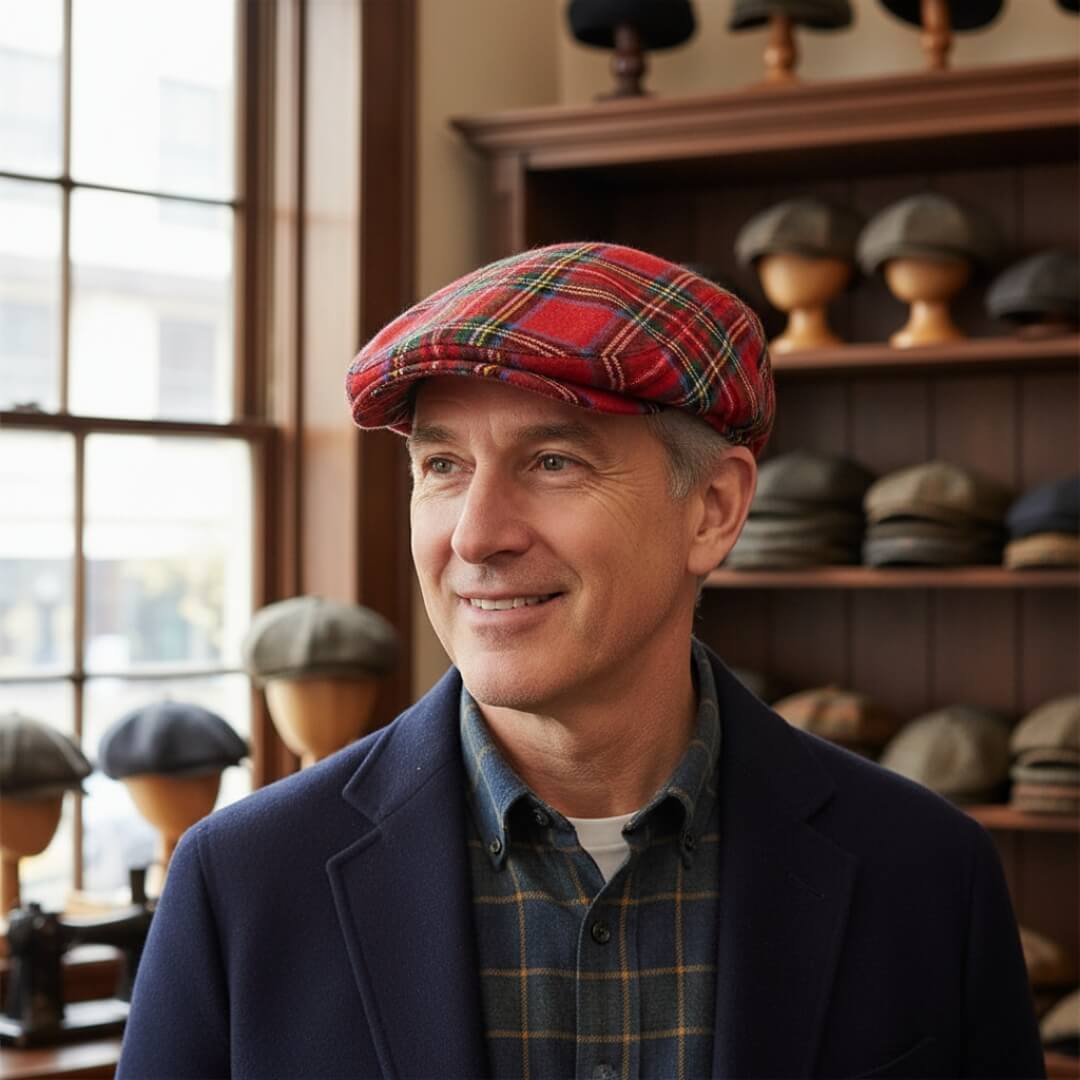 Tartan Bomull Ivy Cap | BOSTON