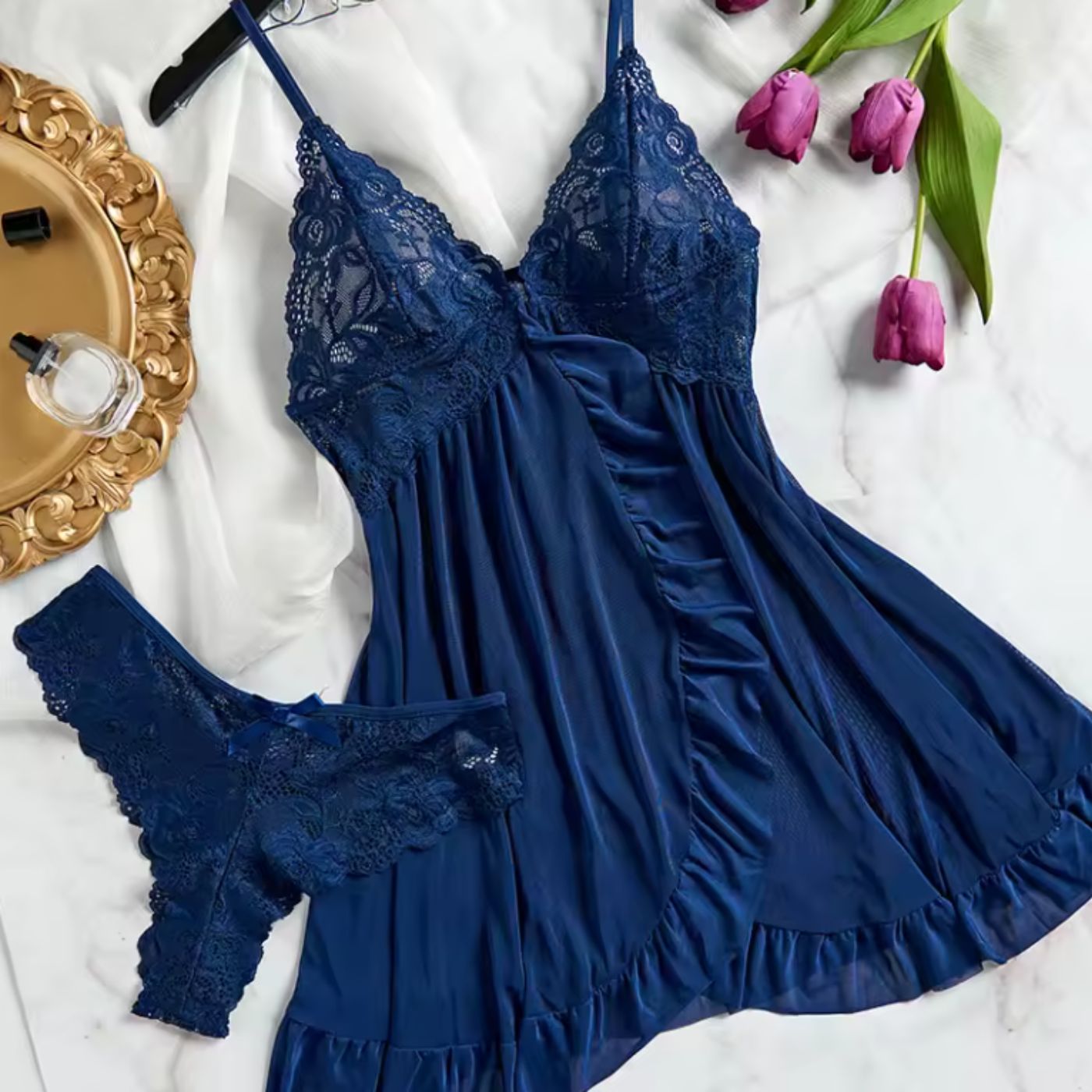 Nadine™ - Förföriskt Spetsunderklädesset i Två Delar